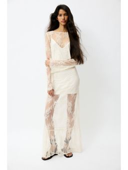 H&M - Women White Lace Maxi Dress