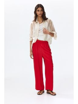 H&M - Women Red Wide Pull-On Trousers