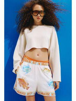 H&M - Women White Patterned Shorts