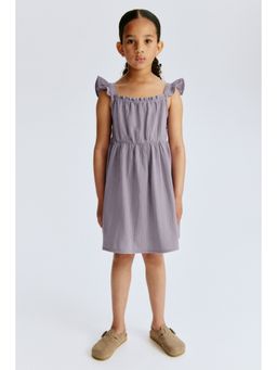 H&M - Girls Purple Cotton Muslin Dress