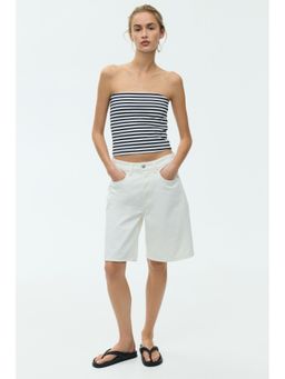 H&M - Women Blue Cotton Tube Top