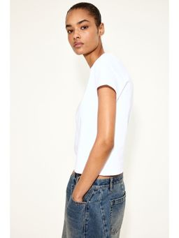 H&M - Women White Fitted T-Shirt
