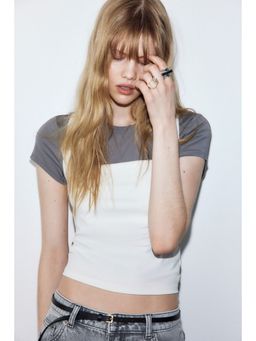 H&M - Women White Square-Neck Jersey Top