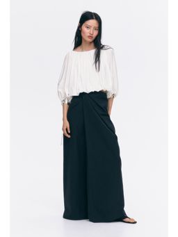 H&M - Women White Oversized Tie-Detail Blouse