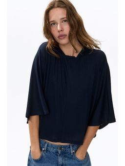 H&M - Women Blue Batwing-Sleeved T-Shirt