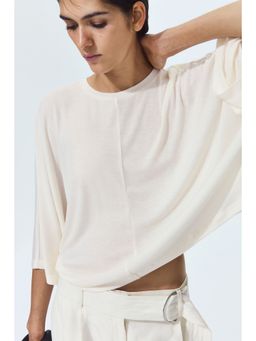 H&M - Women White Batwing-Sleeved T-Shirt