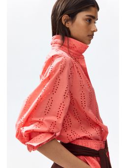 H&M - Women Pink Broderie Anglaise Cotton Shirt