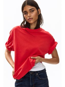 H&M - Women Red Oversized Cotton T-Shirt