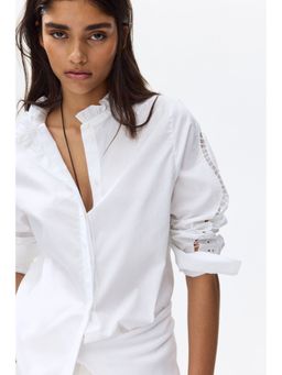 H&M - Women White Broderie Anglaise Cotton Blouse