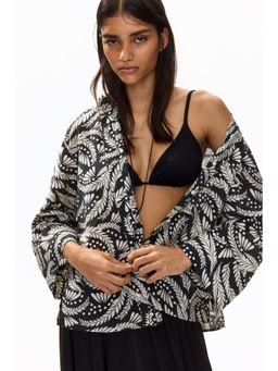 H&M - Women Black Printed Viscose-Blend Shirt