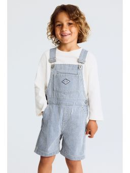 H&M - Boys Blue Cotton Denim Dungaree