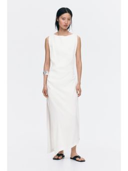 H&M - Women White Twist-Detail Twill Dress