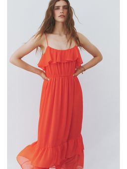 H&M - Women Red Flounced Strappy Dress