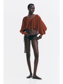 H&M - Women Orange Cropped Cape Top
