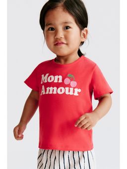 H&M - Girls Red Printed Top