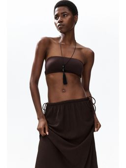 H&M - Women Brown Crinkled Drawstring Skirt