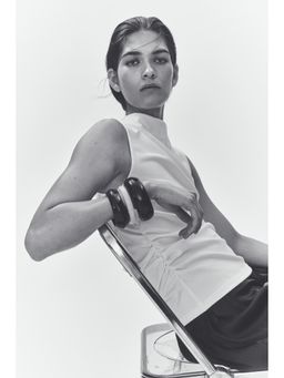 H&M - Women White Draped Crinkled Top