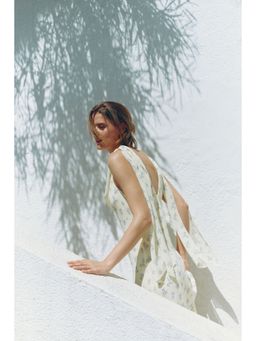 H&M - Women Yellow Cowl-Neck Tie-Strap Dress