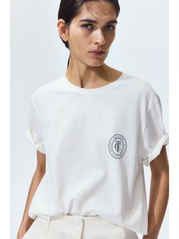 H&M - Women White Printed T-Shirt