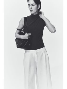H&M - Women Brown Modal-Blend Turtleneck Top