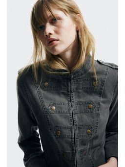 H&M - Women Grey Cotton Twill Jacket