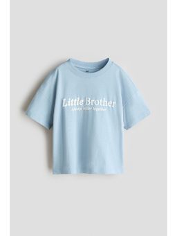 H&M - Boys Blue Print-Motif Cotton T-Shirt