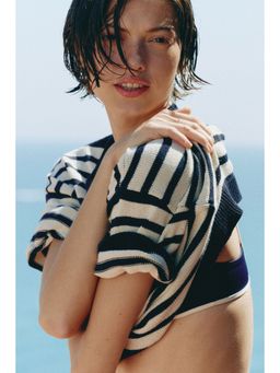 H&M - Women Blue Knitted T-Shirt