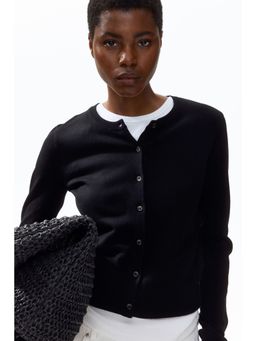 H&M - Women Black Fine-Knit Cardigan