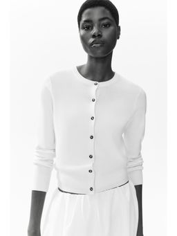 H&M - Women White Fine-Knit Cardigan