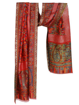 Stole & Yarn - Unisex Kani Zari Modal Wool Stole - 115