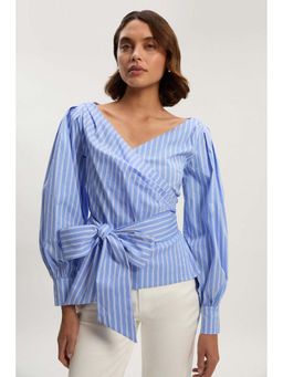 Karen Millen - Stripe Wrap Detail Top
