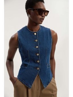 Karen Millen - Denim High Neck Vest