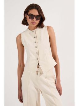 Karen Millen - Denim High Neck Vest