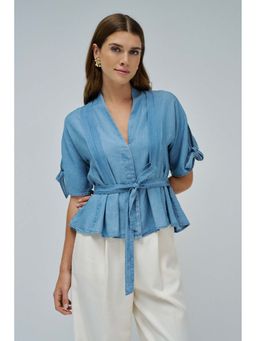 Salsa Jeans - Women Light denim Blouse with Belt