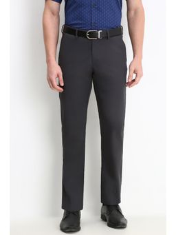 Allen Solly - Men Grey Regular Fit Solid Formal Trousers