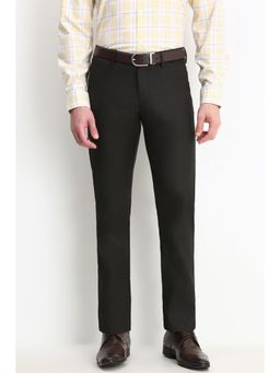 Allen Solly - Men Black Slim Fit Solid Formal Trousers