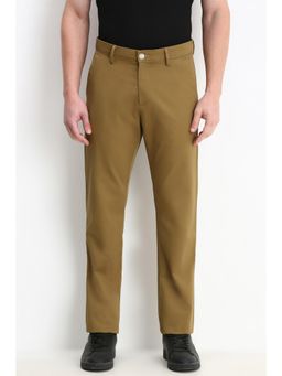Allen Solly - Men Khaki Regular Fit Solid Casual Trousers
