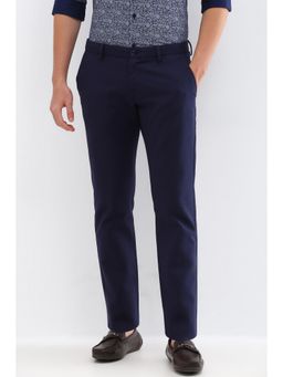 Allen Solly - Men Navy Slim Fit Solid Casual Trousers