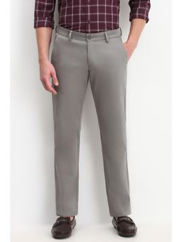 Allen Solly - Men Grey Slim Fit Solid Casual Trousers