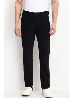 Allen Solly - Men Black Slim Fit Textured Casual Trousers