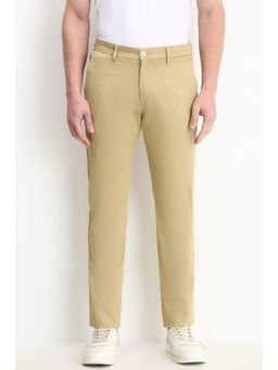 Allen Solly - Men Beige Ultra Slim Fit Textured Casual Trousers