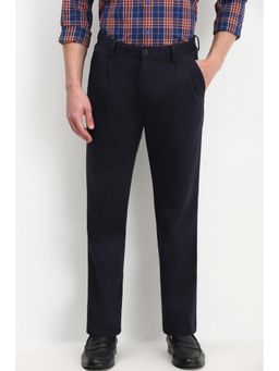 Allen Solly - Men Navy Regular Fit Solid Casual Trousers