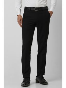 Van Heusen - Men Black Solid Slim Fit Trousers
