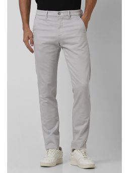 Van Heusen - Men Grey Solid Slim Fit Trousers