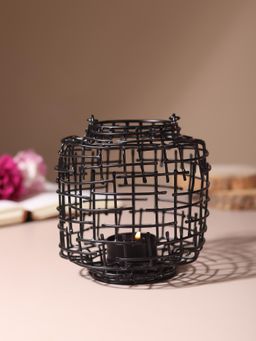 De Maison Decor - Basketweave Black Tea Light Holder