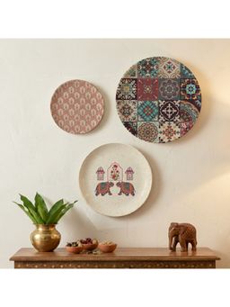 ARTCREST - Jaipur Wall Plates Metal Wall Art Decor (Pack of 3)