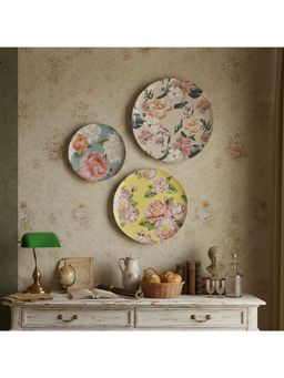 ARTCREST - Botanical Symphony Wall Plates Metal Wall Art Decor (Pack of 3)