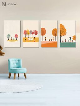 Nestroots - Children'S Joyful Outdoor Playtime Wall Painting White Floating Frame (Pack Of 4)