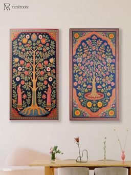 Nestroots - Tree Of Life Tapestries Printed Wall Painting Multi-Color Stretch (Pack Of 2)