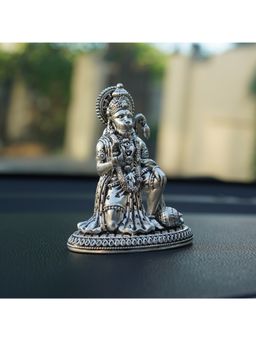 SABERA - Hanuman Ji Silver Plated Idol For Car Dashboard